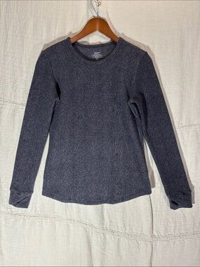 ClimateRight by Cuddl Duds Fleece Long Sleeve Crewneck Top Grey Like New Size M